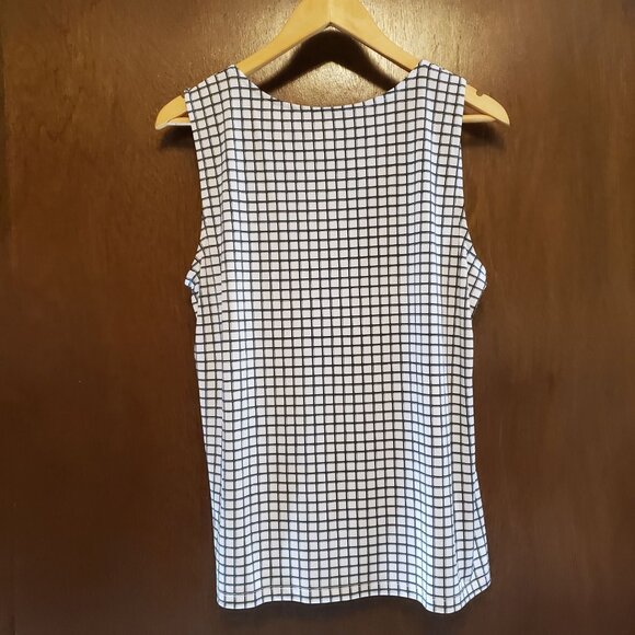 Worthington Square Print Pleated Sleeveless Blouse - Picture 3 of 6